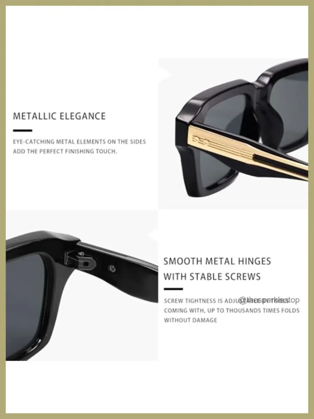 Square Frame Sunglasses for Men with UV400 Protection